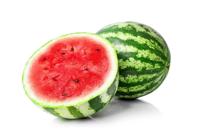 Ripe juicy watermelon isolated on white background